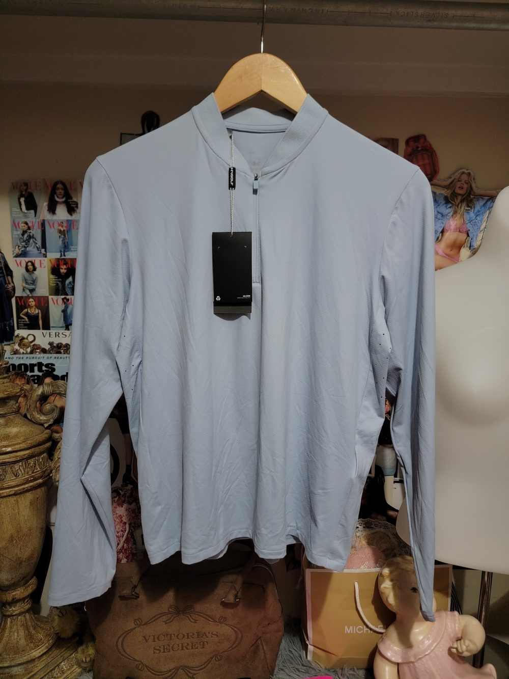 Women's Light Blue Performance Under Armour Golf 3/4 Zip Up Pullover NWT Medium